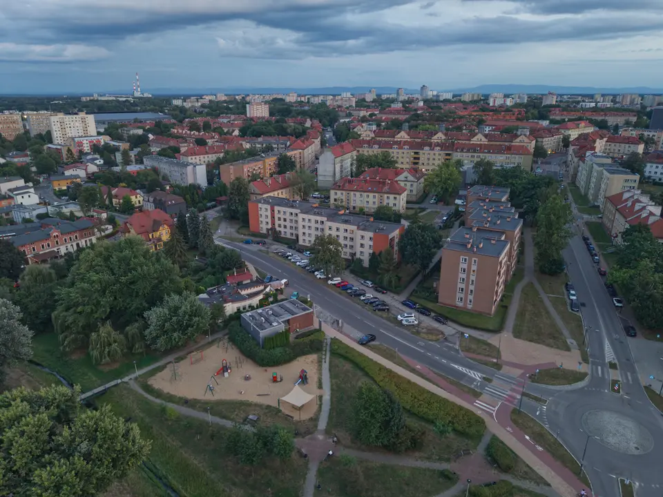 Widok skweru z powietrza