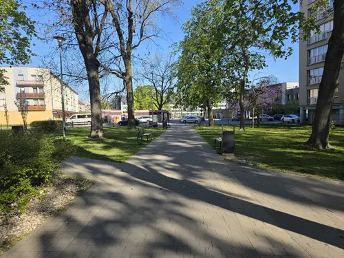 Aleja parkowa, widok w stronę AZETu