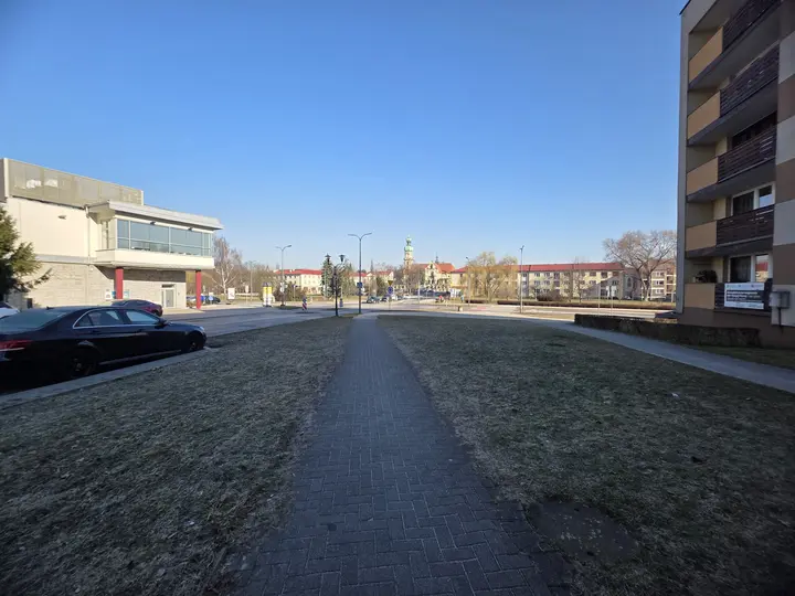 Widok z oddali na Rynek na Starych Tychach