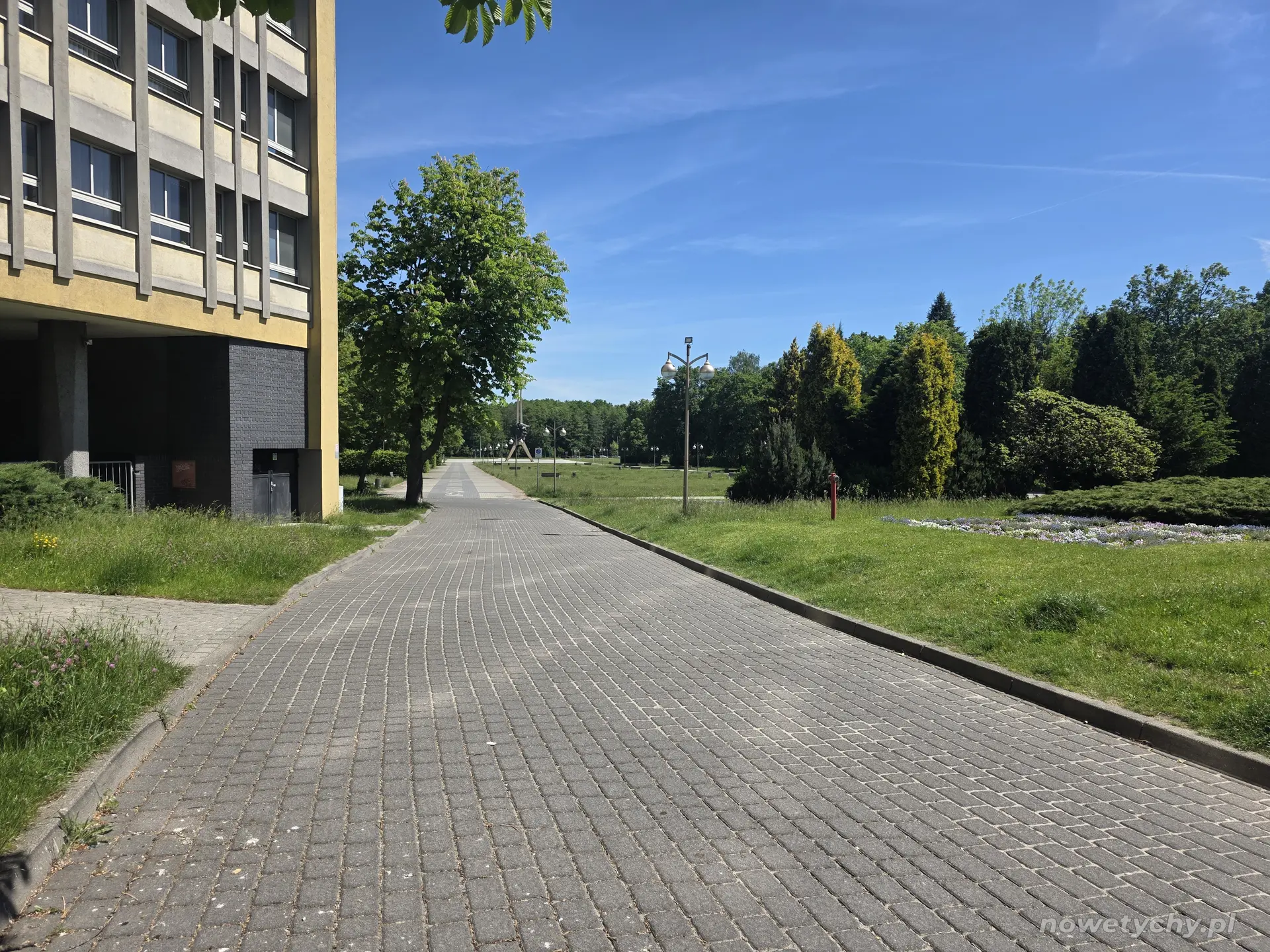 Park widziany od strony Urzędu Miasta Tychy